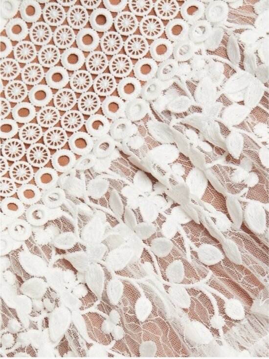 BRONX AND BANCO Megan Lace Long Sleeve Mini Dress | White | NWT - Picture 6 of 16